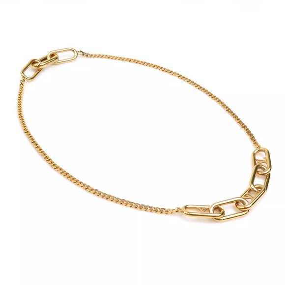 Auth LOUIS VUITTON Necklace Gold Metal M00324